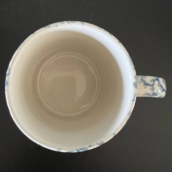 3 GIBSON Blue Heart Spongeware Mugs  ~ Cottagecore ~ Blue & White Sponge Ware - Picture 7 of 11